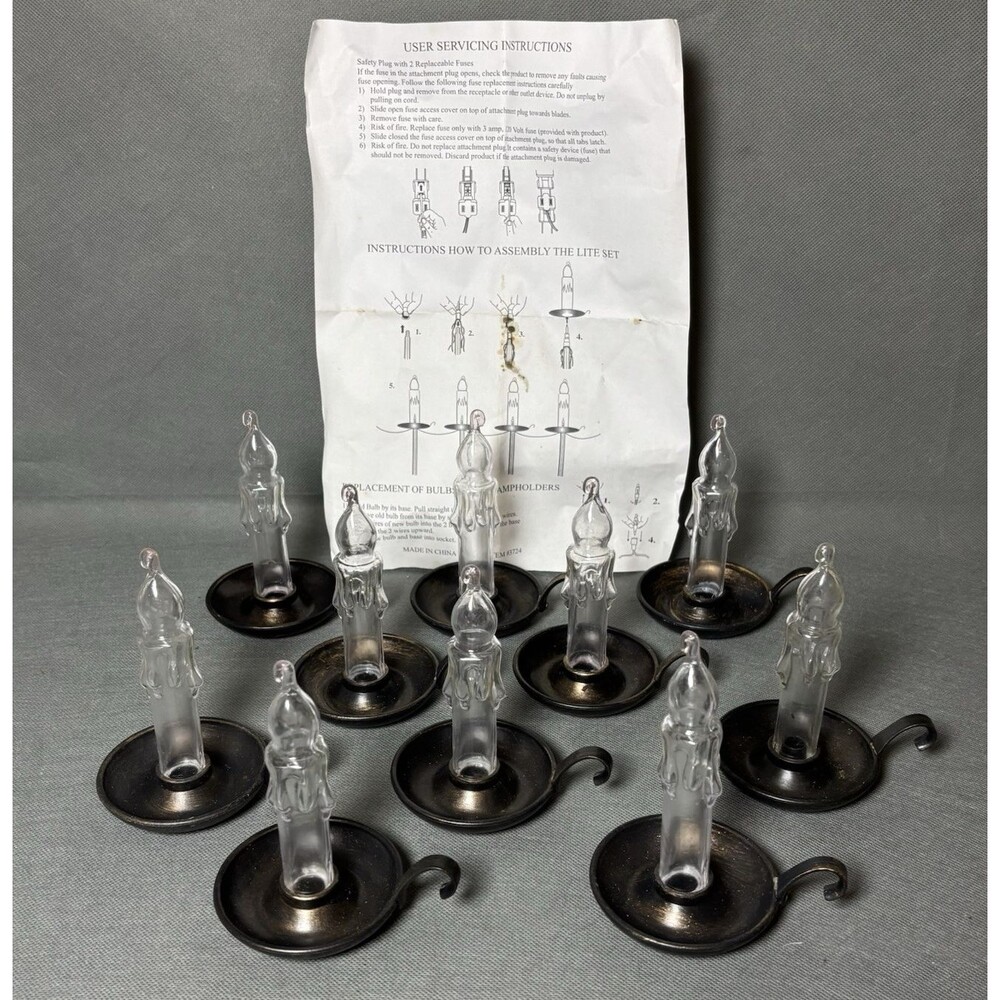 Vintage Christmas Candlestick Light Covers by J.S.N.Y. Holiday Decor-Set 10